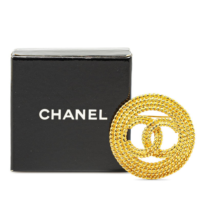 Chanel CC Round Frame Brooch Metal Brooch in Excellent condition