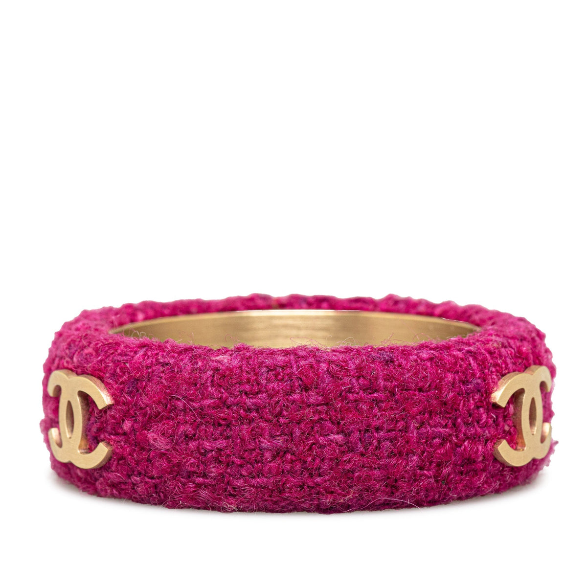 CHANEL CC Tweed Bangle Costume Bracelet