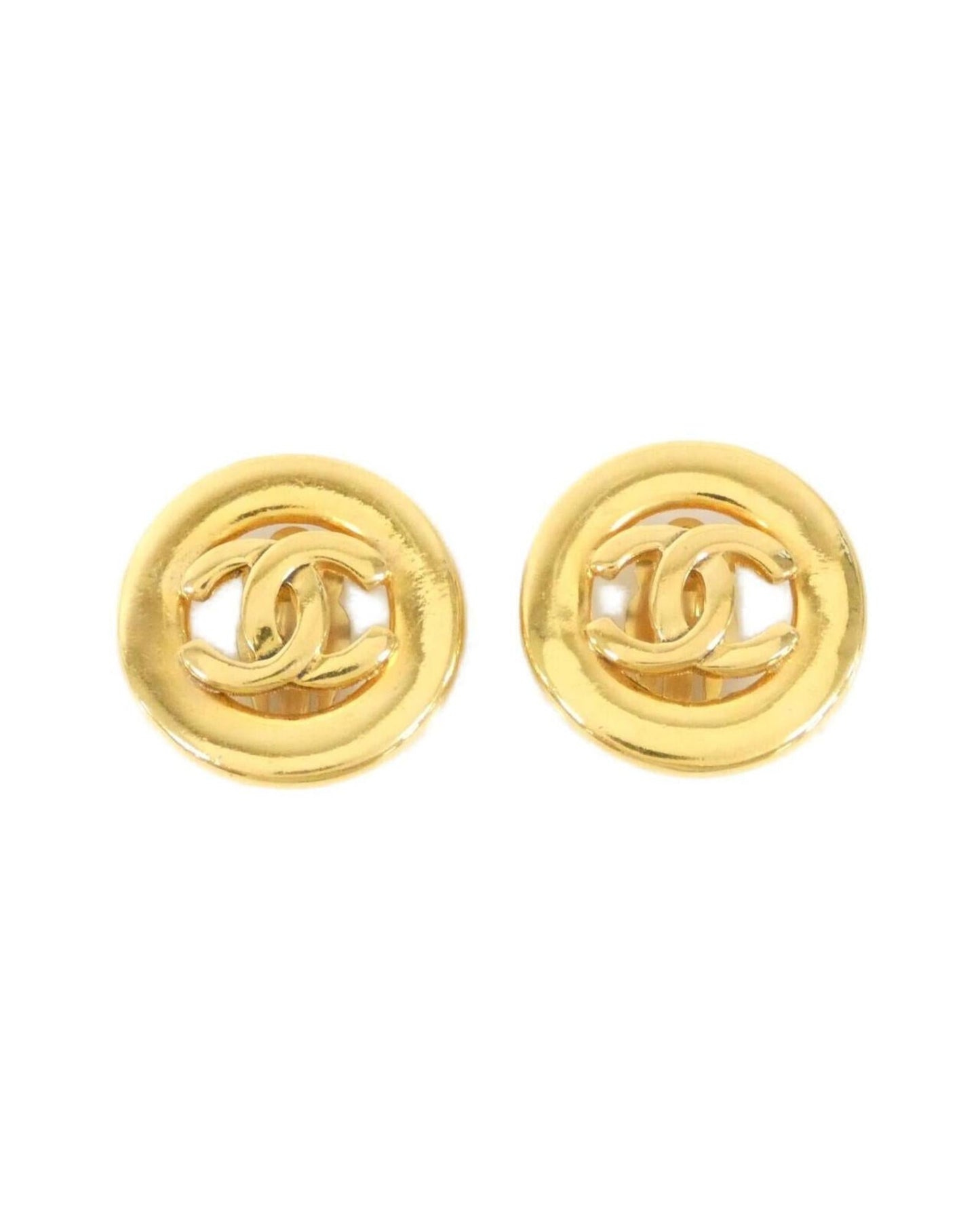 Chanel Logo Round Earrings