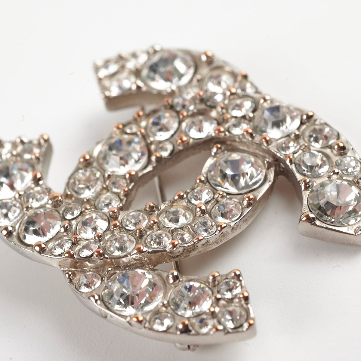 Chanel Crystal CC Brooch Large