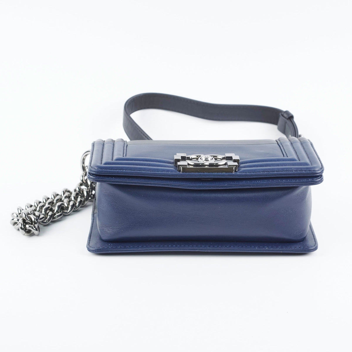 Chanel Boy Small Black/Navy Blue