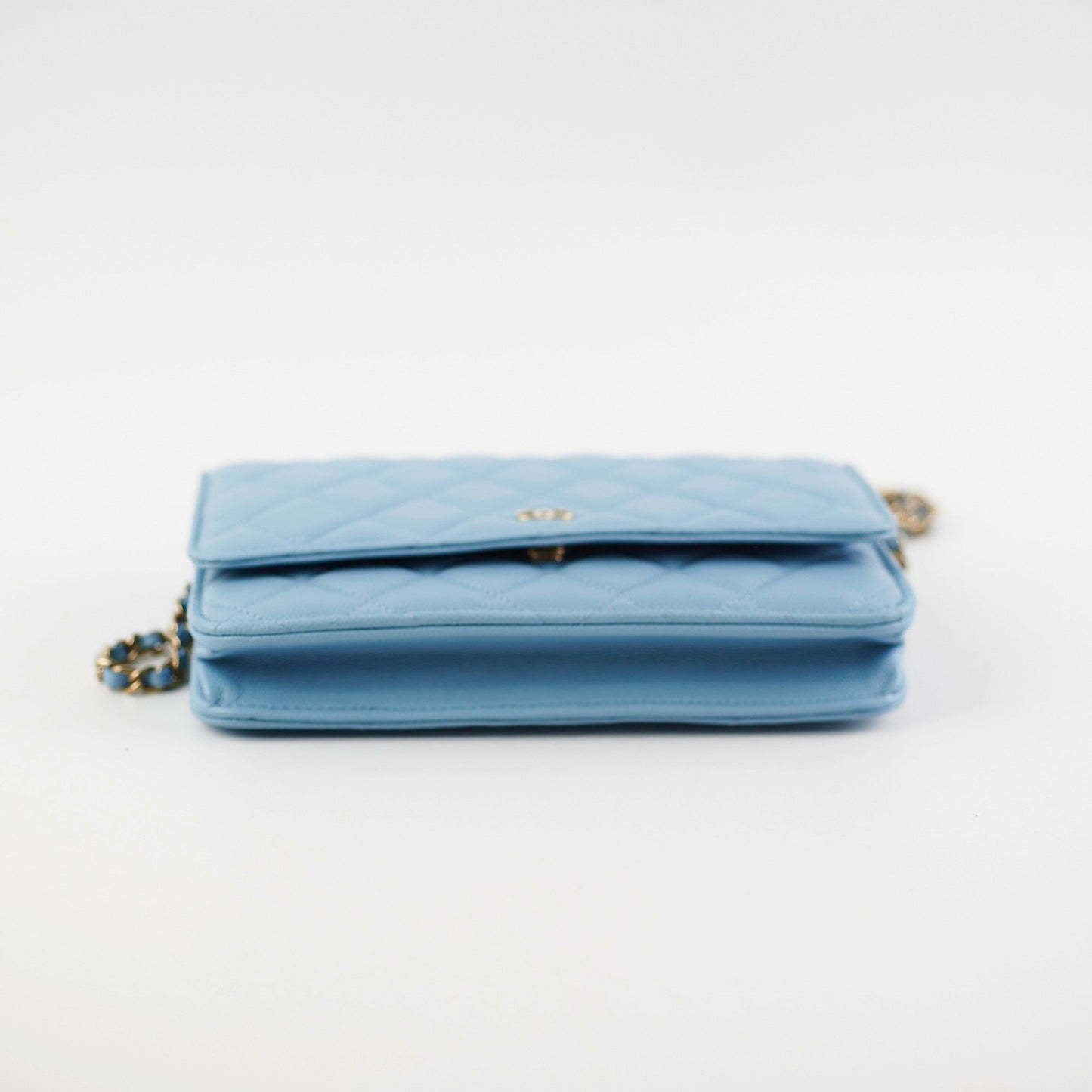 Chanel Wallet On Chain WOC Caviar Light Blue (Microchip)