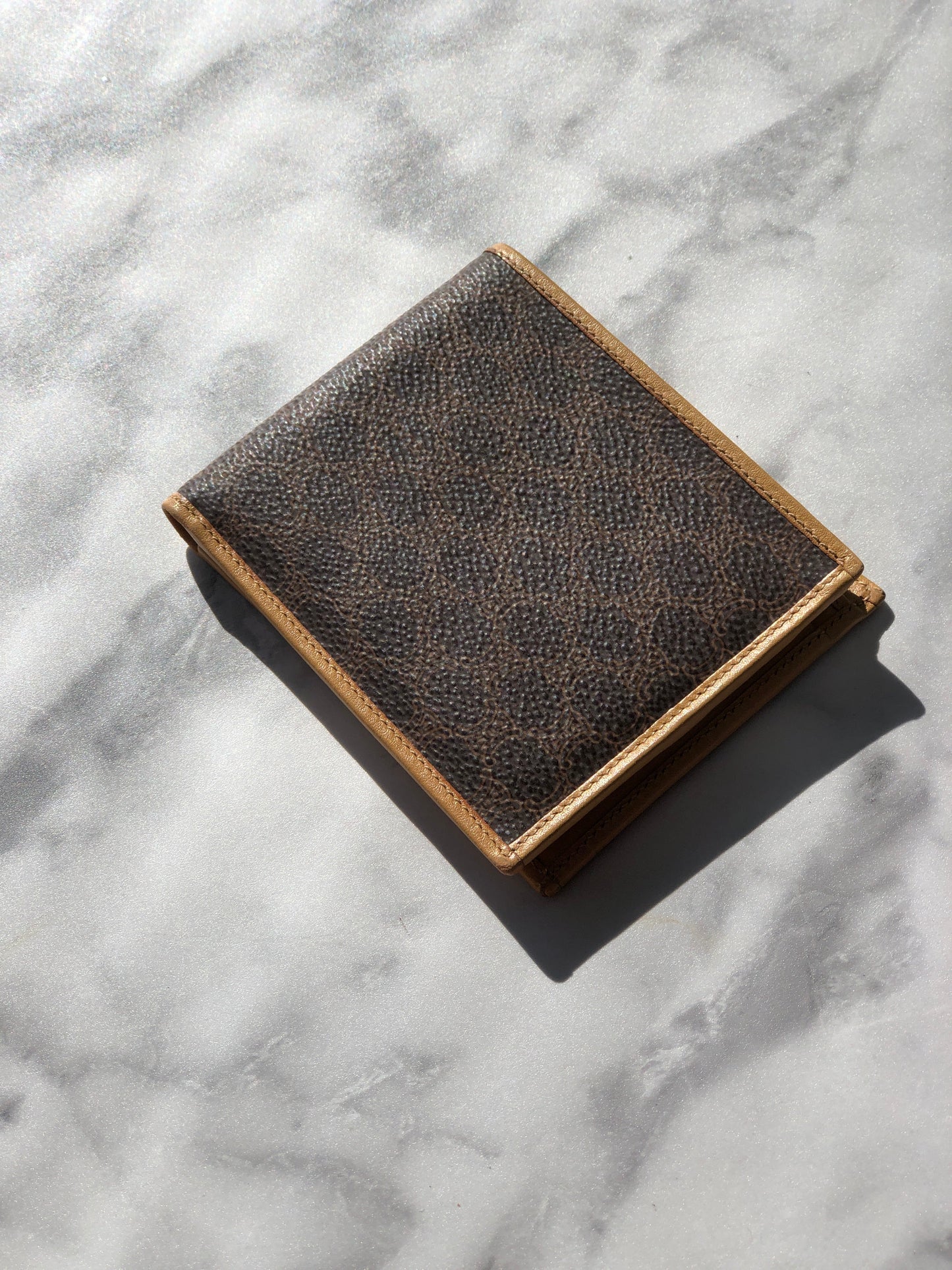 CELINE Macadam Folded Wallet Brown Vintage rgertf