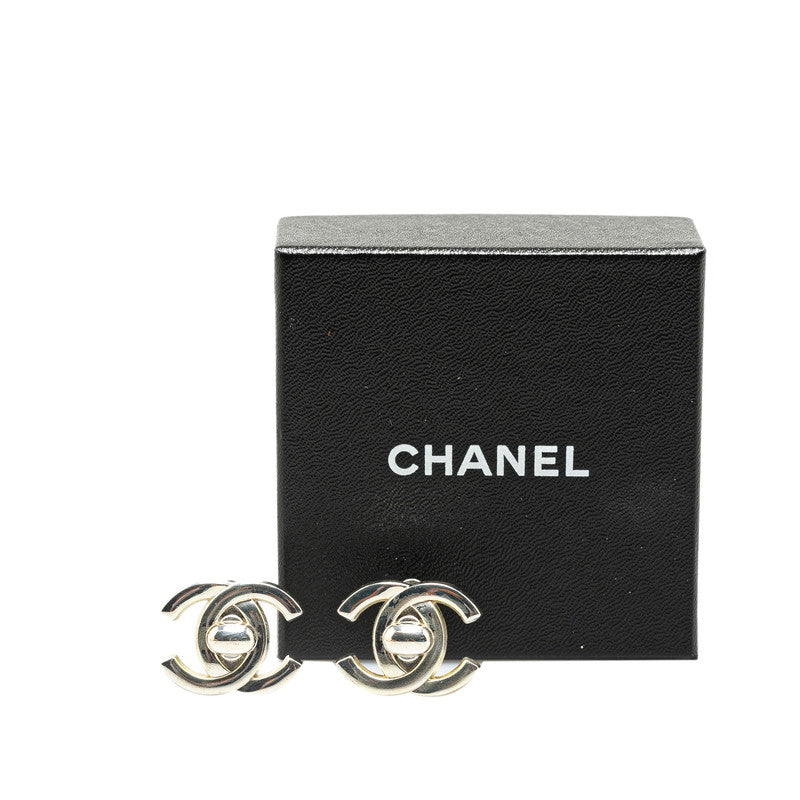 Chanel CC Turnlock Clip On Earrings Metal Earrings in Good condition