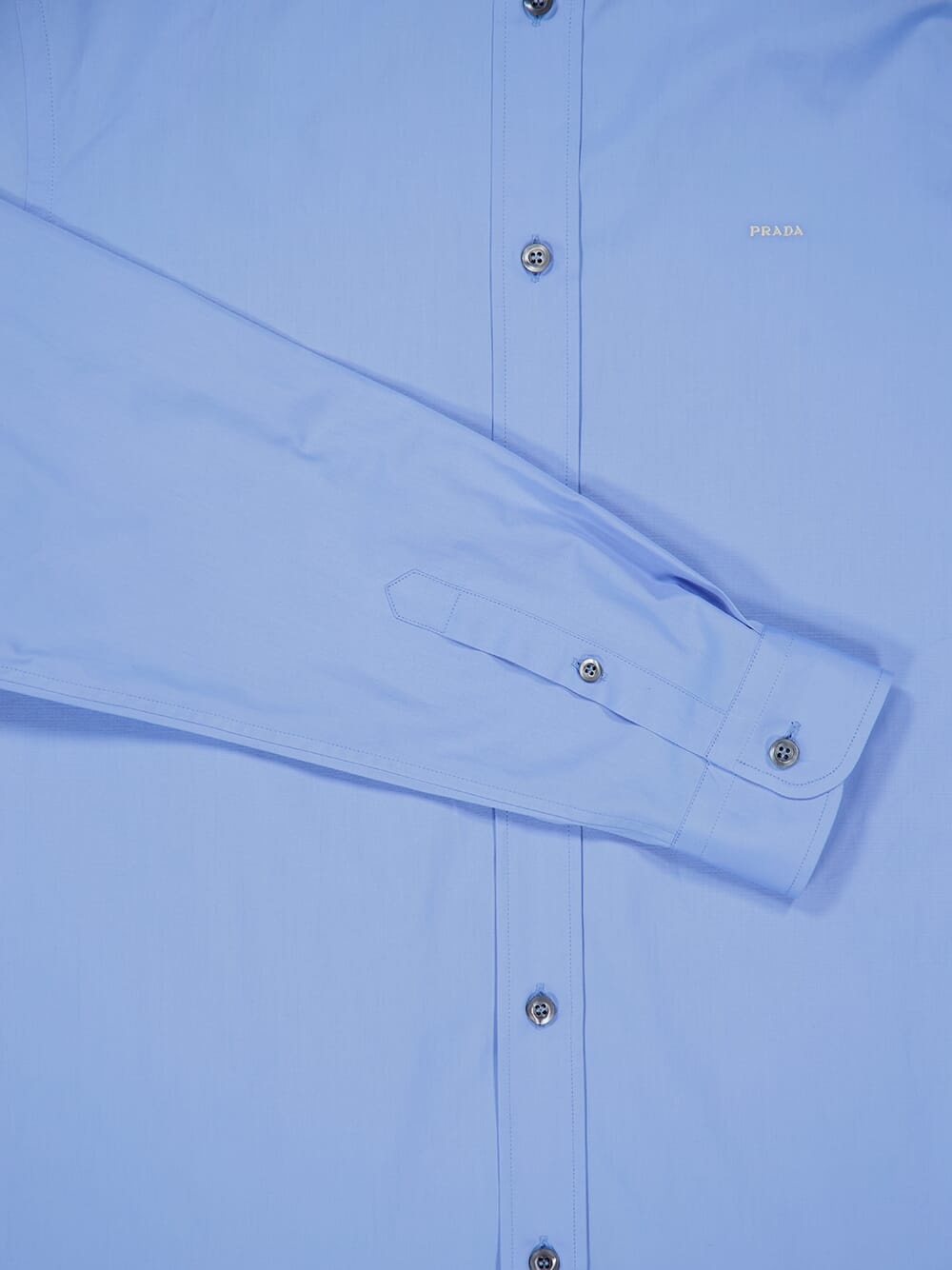 Celeste Blue Cotton Shirt with Pearl Buttons