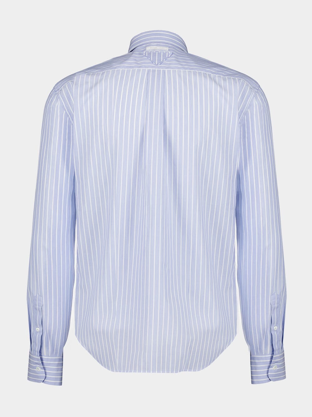 Sky Blue and White Striped Cotton Shirt