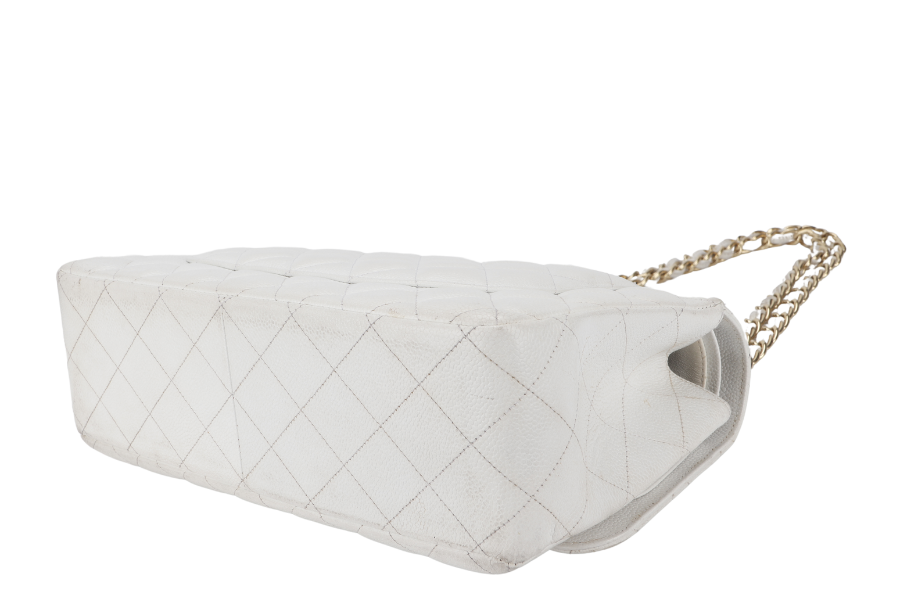 CHANEL JUMBO CLASSIC DOUBLE FLAP (1791xxxx) WHITE CAVIAR GOLD HARDWARE WITH NO DUST COVER
