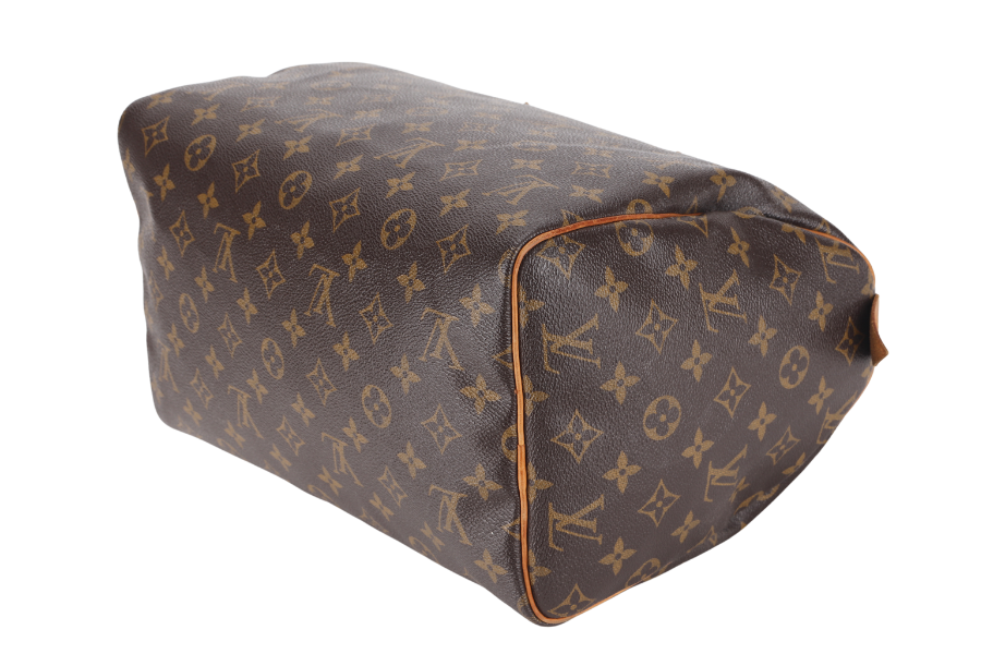 LOUIS VUITTON SPEEDY 30 MONOGRAM CANVAS GOLD HARDWARE WITH PADLOCK, NO KEYS & DUST COVER