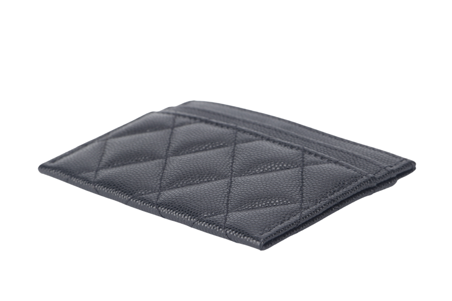 CHANEL BLACK CAVIAR CASE MICROCHIP (X6XPxxxx) LIGHT GOLD HARDWARE WITH DUST COVER AND BOX