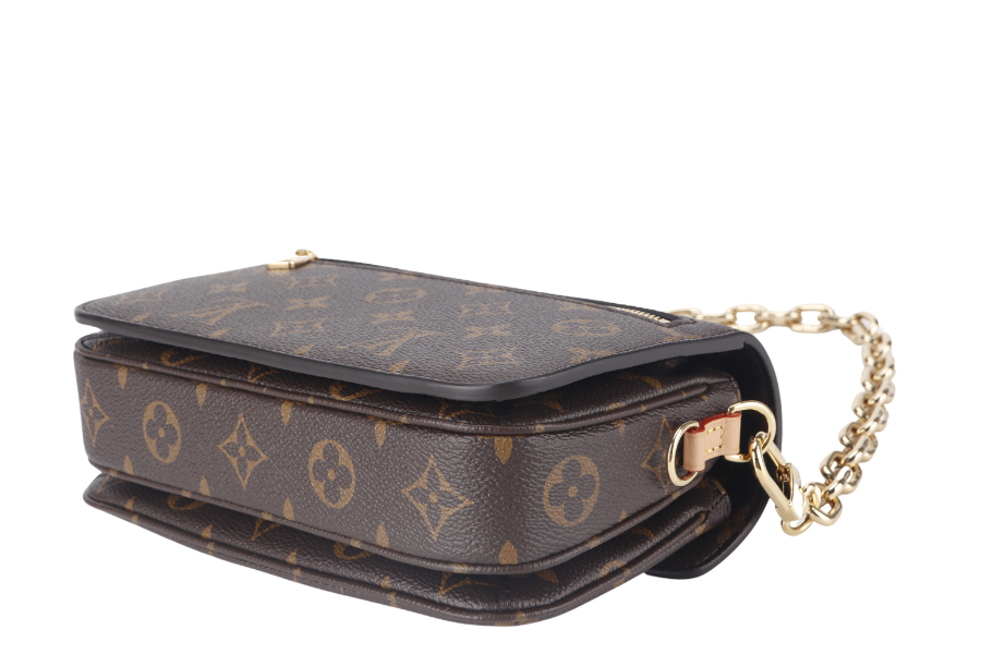 LOUIS VUITTON POCHETTE METIS (M46279) EAST WEST MONOGRAM WITH STRAPS, CHAIN, DUST COVER AND BOX