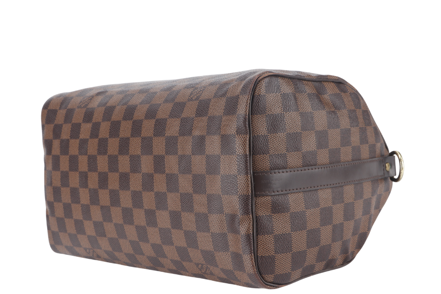 LOUIS VUITTON SPEEDY BANDOULIERE 30 DAMIER EBENE CANVAS GOLD HARDWARE WITH STRAPS AND DUST COVER