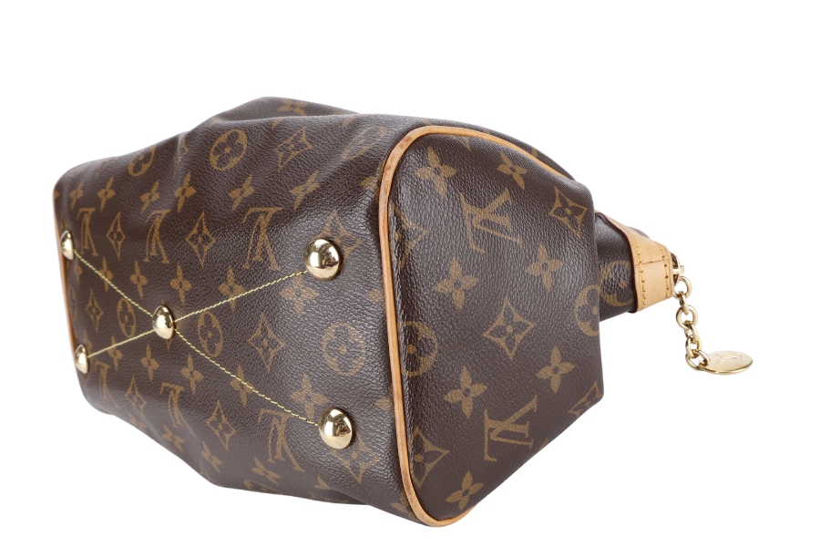 LOUIS VUITTON TIVOLI BROWN COWHIDE LEATHER HANDBAG GOLD HARDWARE NO DUST COVER