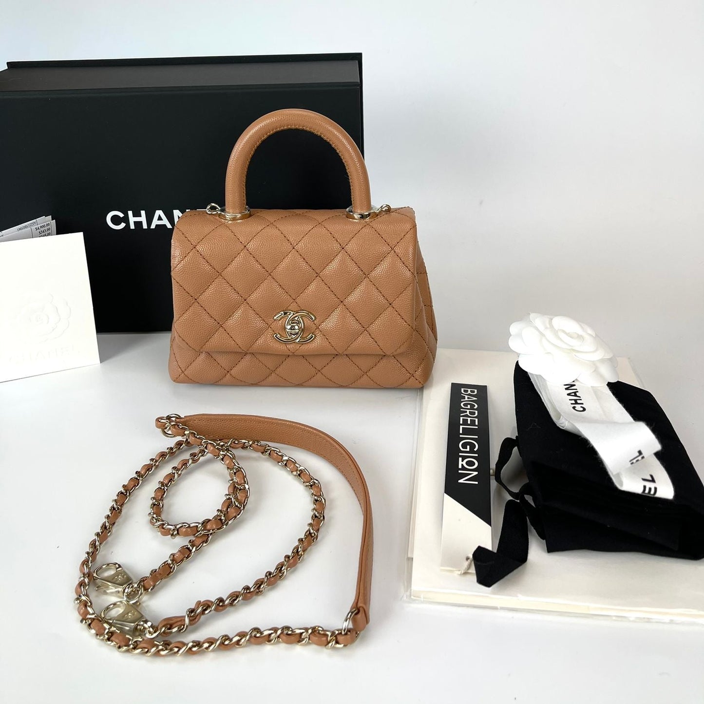 Mini Coco Handle Flap Caramel LGHW
