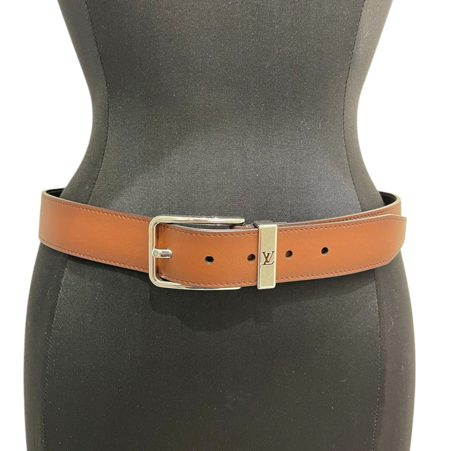 Louis-Vuitton Pont Neuf 35mm Belt Calfskin Brown SHW