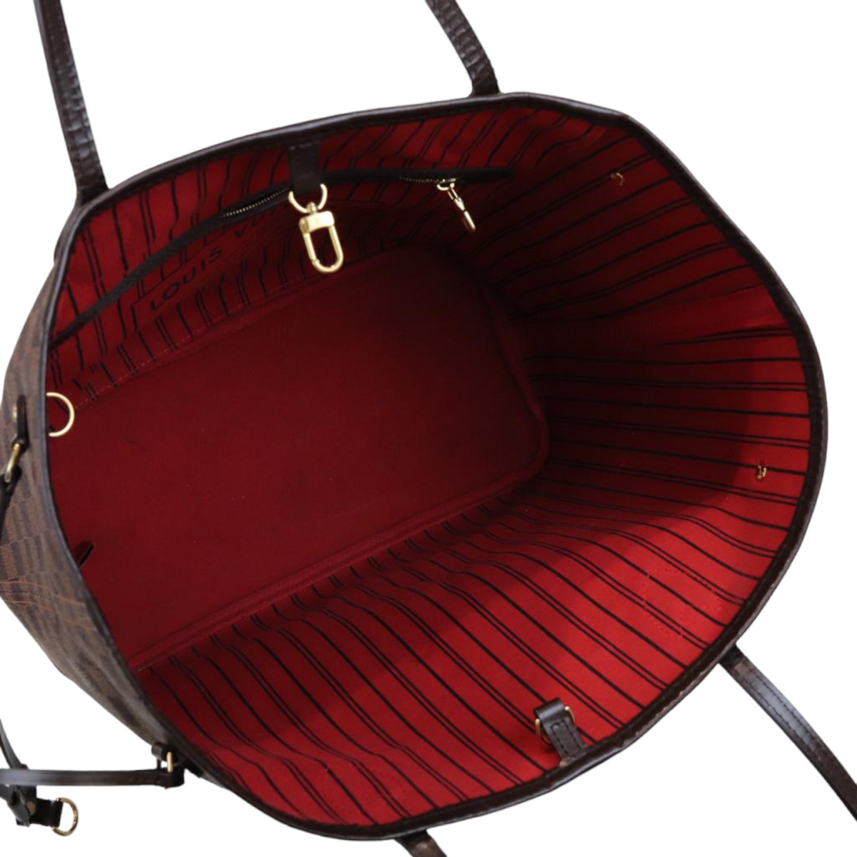 Louis-Vuitton Damier Ebene Neverfull MM Brown GHW