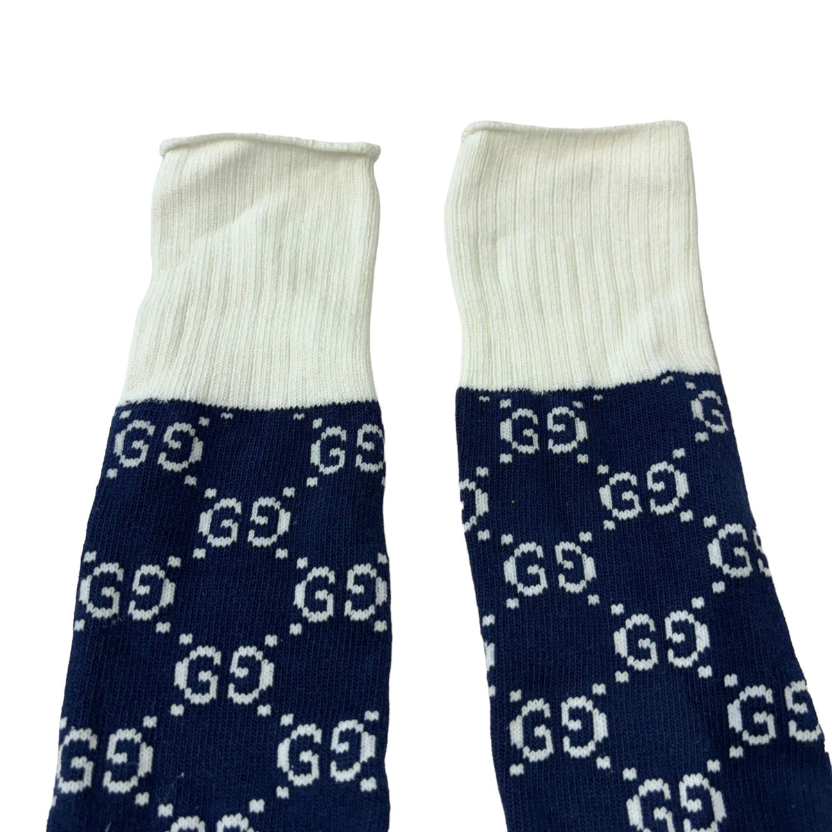 Gucci GG Supreme Knit Socks Cotton Navy Blue