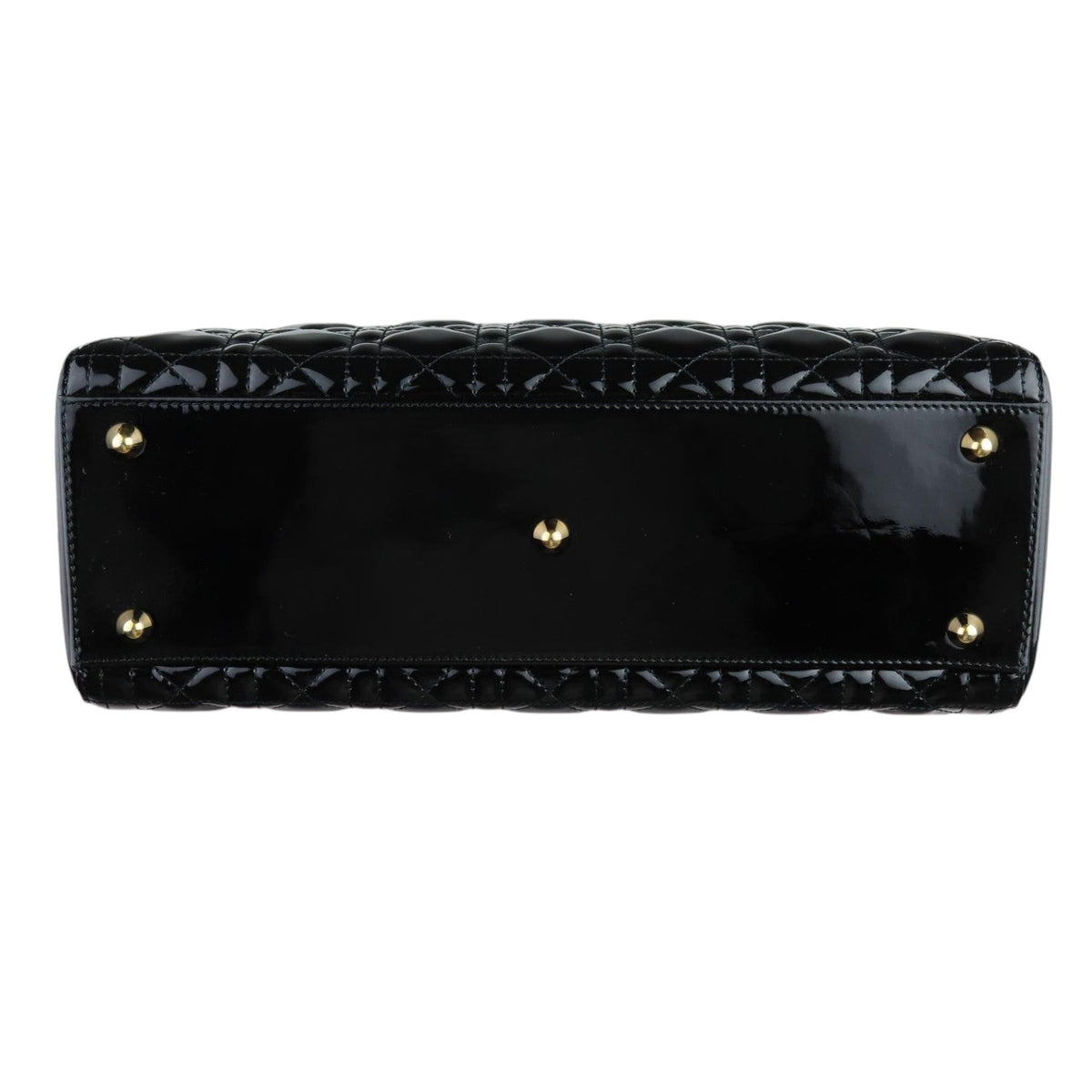 Lady Dior Large Patent Quilted Black GHW