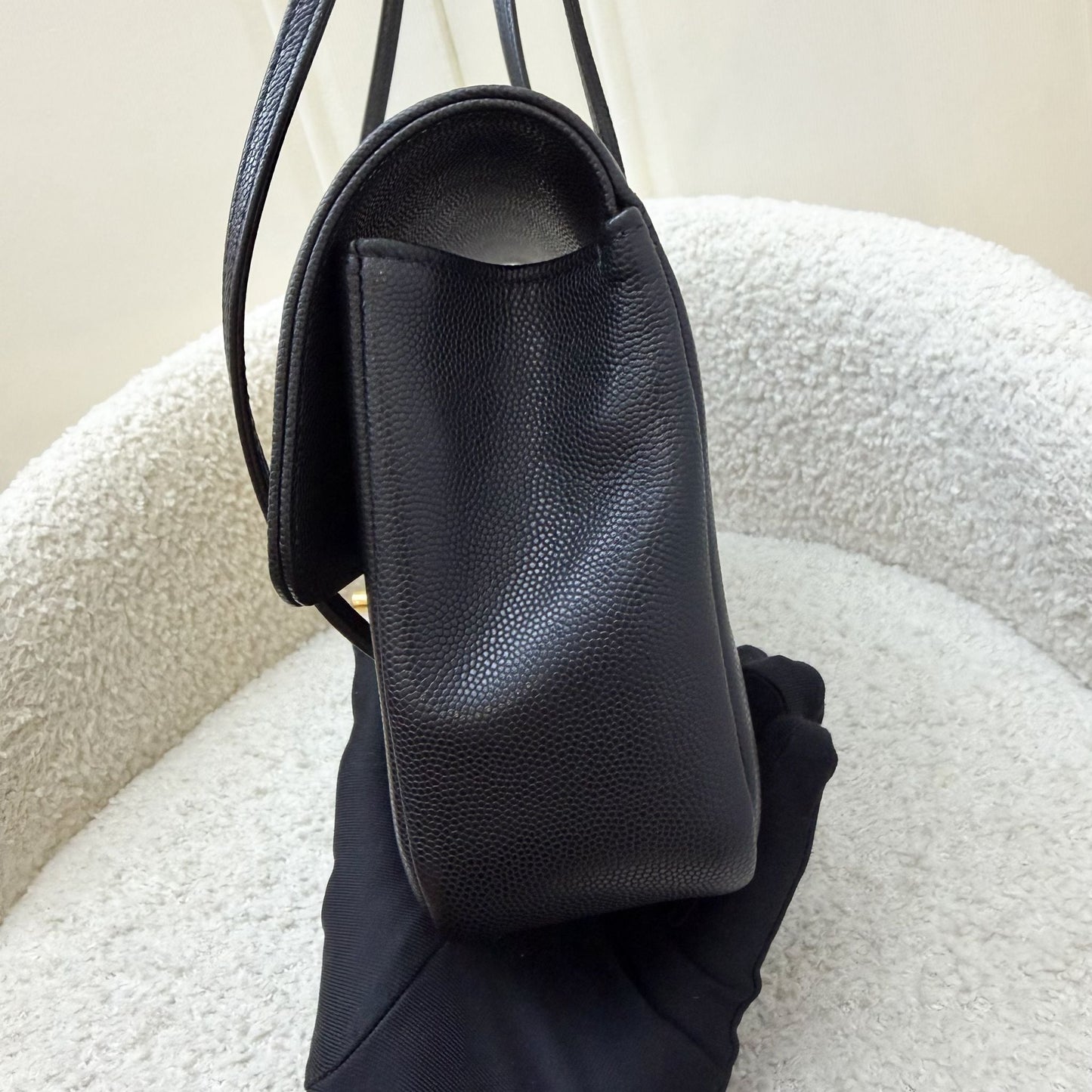 Chanel 26P Preppy Coco Small Flap Bag in Black Caviar and GHW (Model: AS6130)