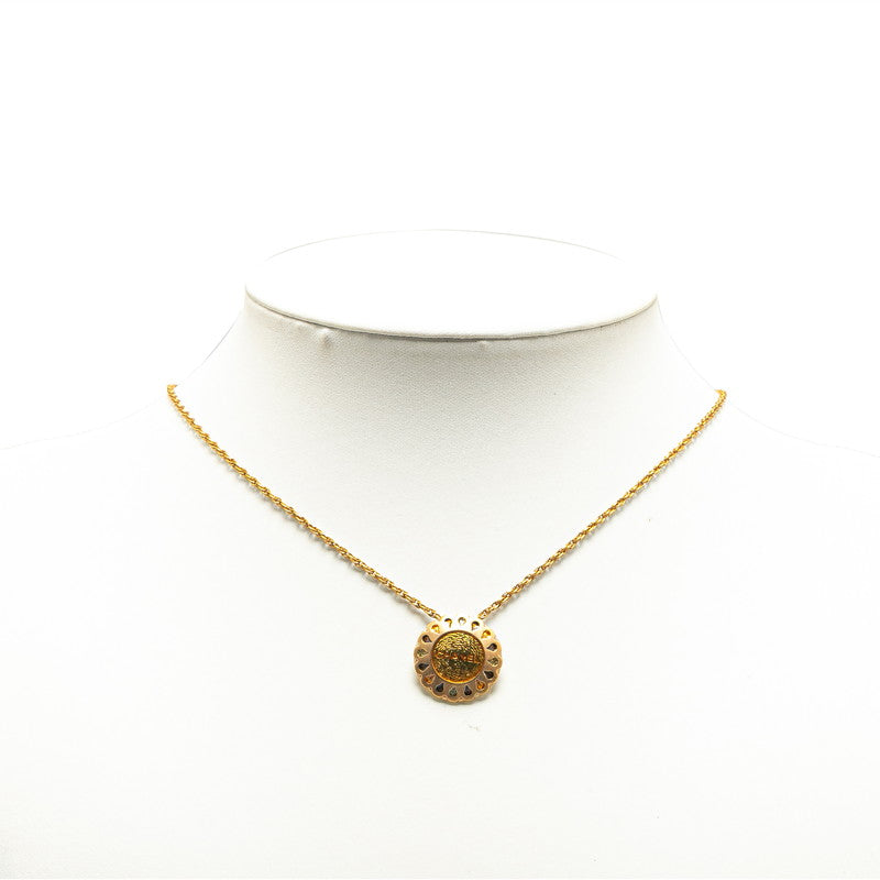Chanel Rhinestone Logo Pendant Necklace Metal Necklace in Excellent condition