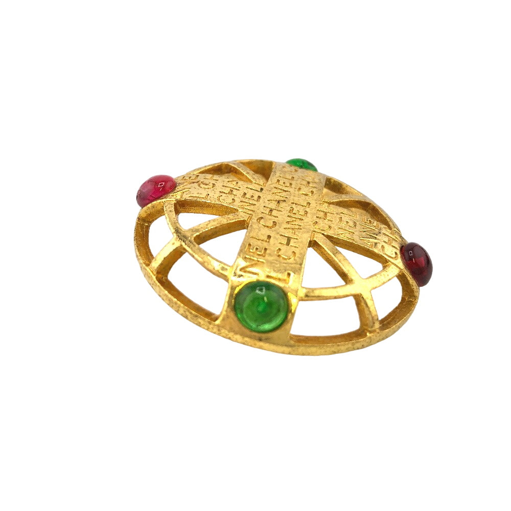 CHANEL Brooch Gold Plated, Color Stone gold Gripoa Women New