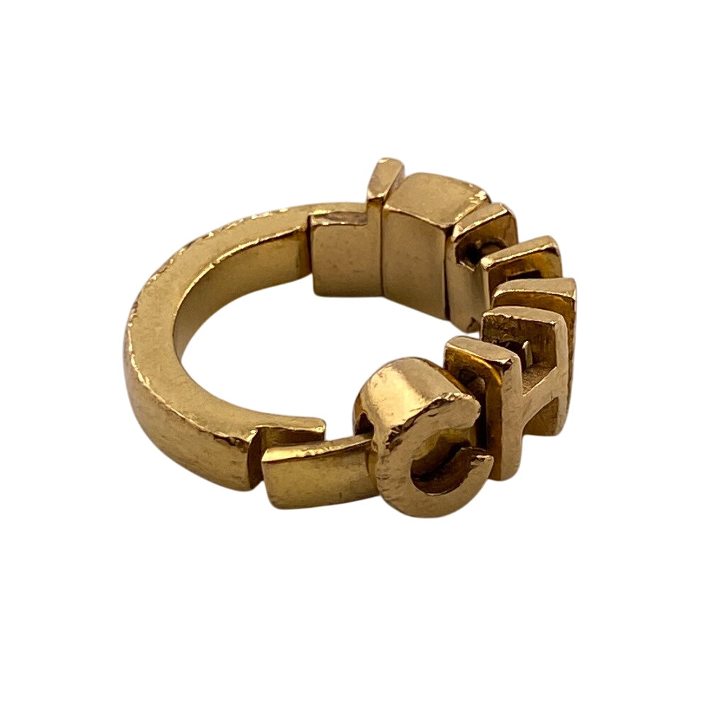 CHANEL Ring Gold Plated gold logo
