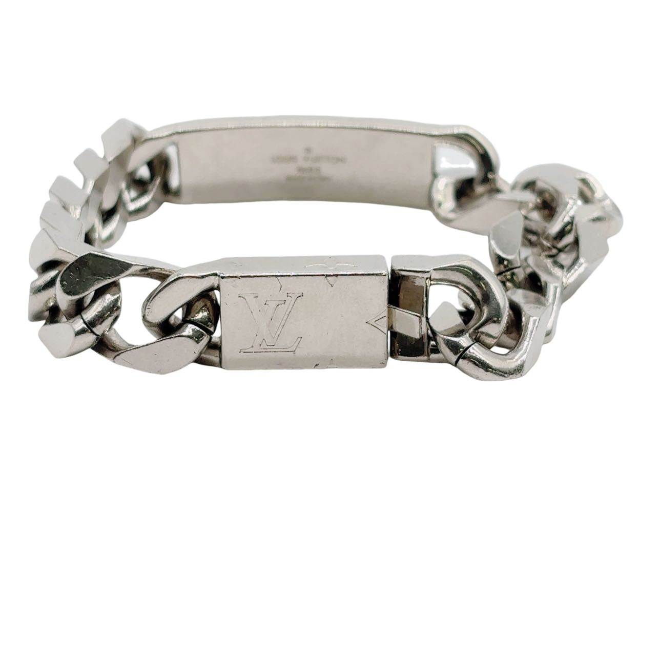 LOUIS VUITTON <br> Monogram Chain Bracelet Silver