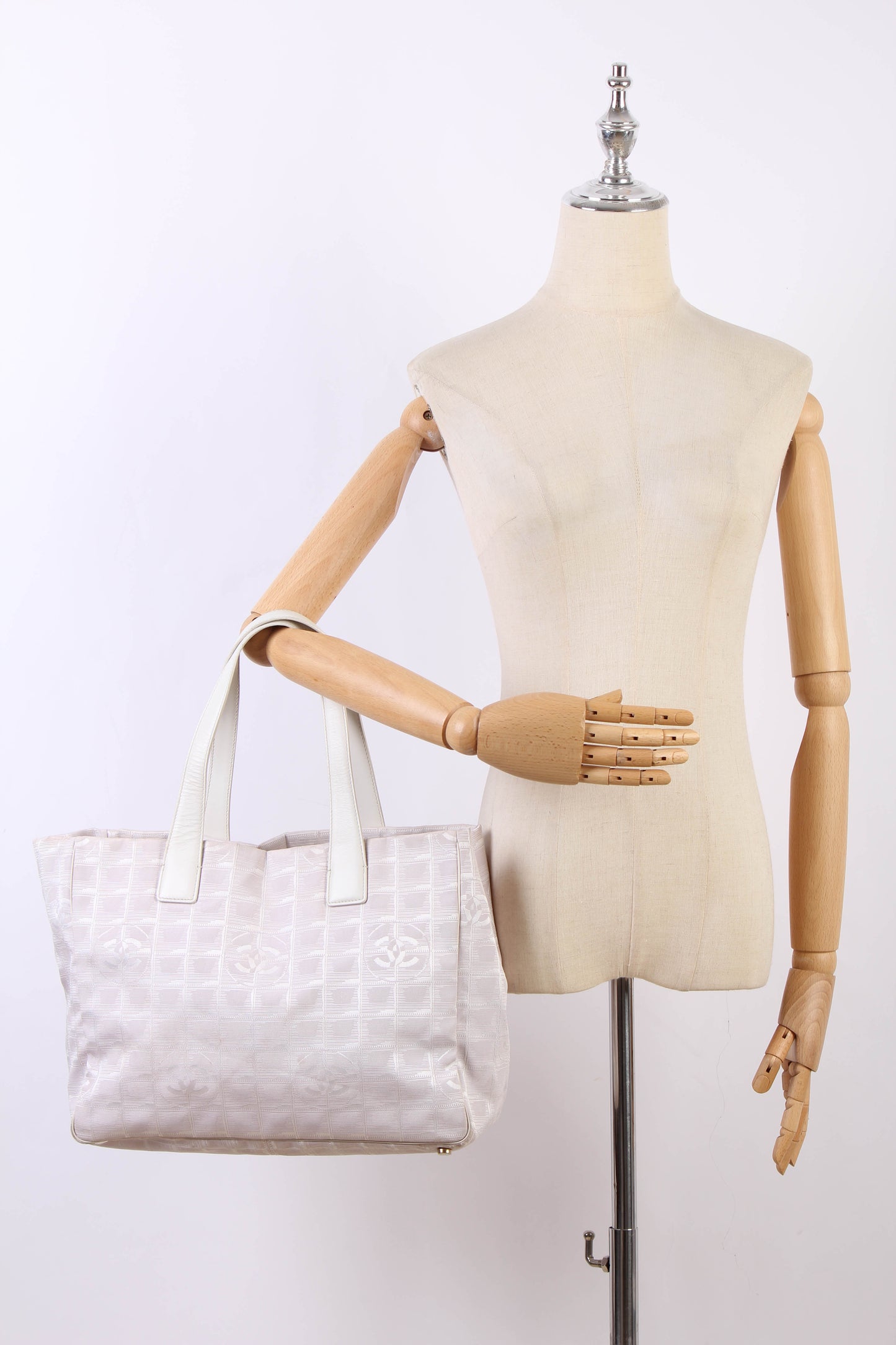 Chanel New Travel Line Tote Bag Canvas Tote Bag in Good condition