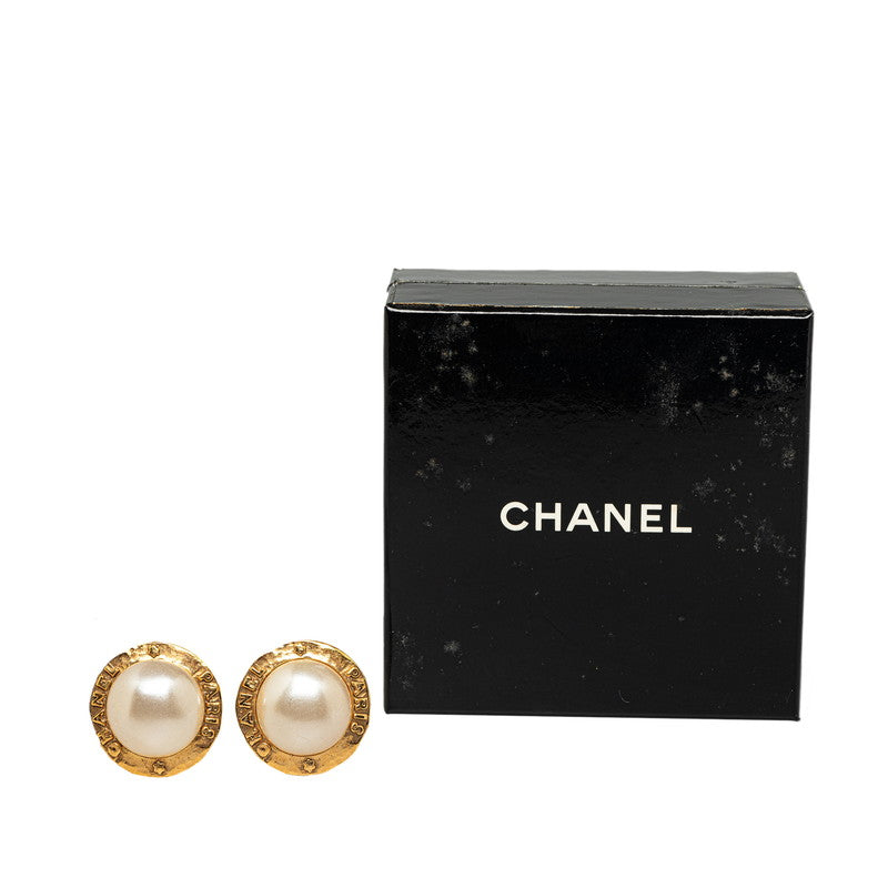 Chanel Vintage Logo Earrings G Pearl Chanel
