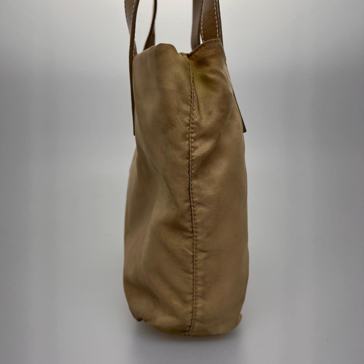 Prada Hand Bag Nylon Beige ac1161
