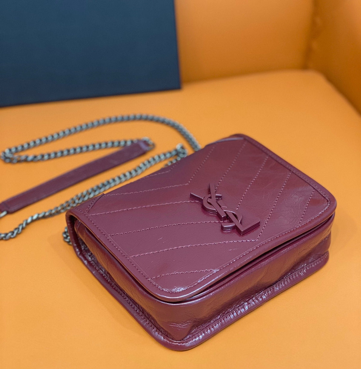 Yves Saint Laurent Niki Wallets On Chain Burgundy