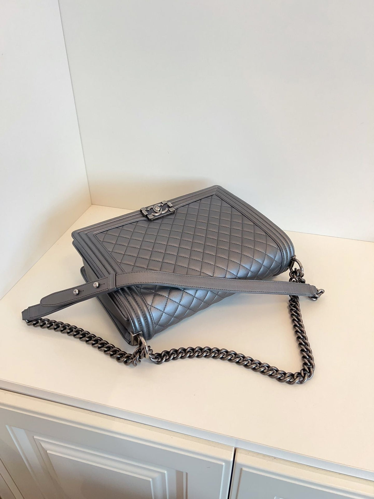 Chanel Leboy Maxi bag grey **cm