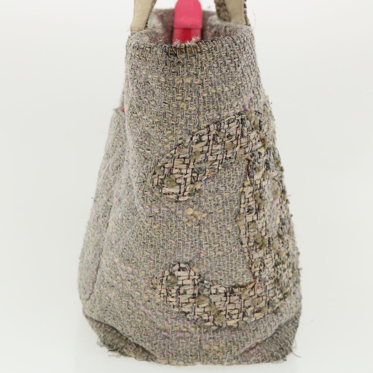 Chanel Cambon Line Tote Bag Pink Gray CC Auth am