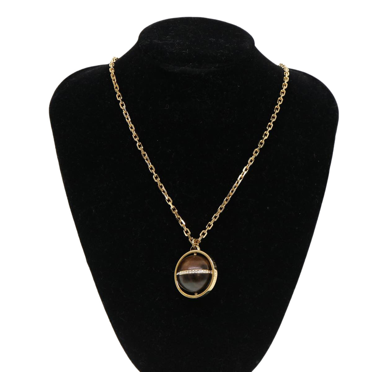 LOUIS VUITTON Pandantif Magnetic Ball Necklace Wood Metal M66856 LV am4211