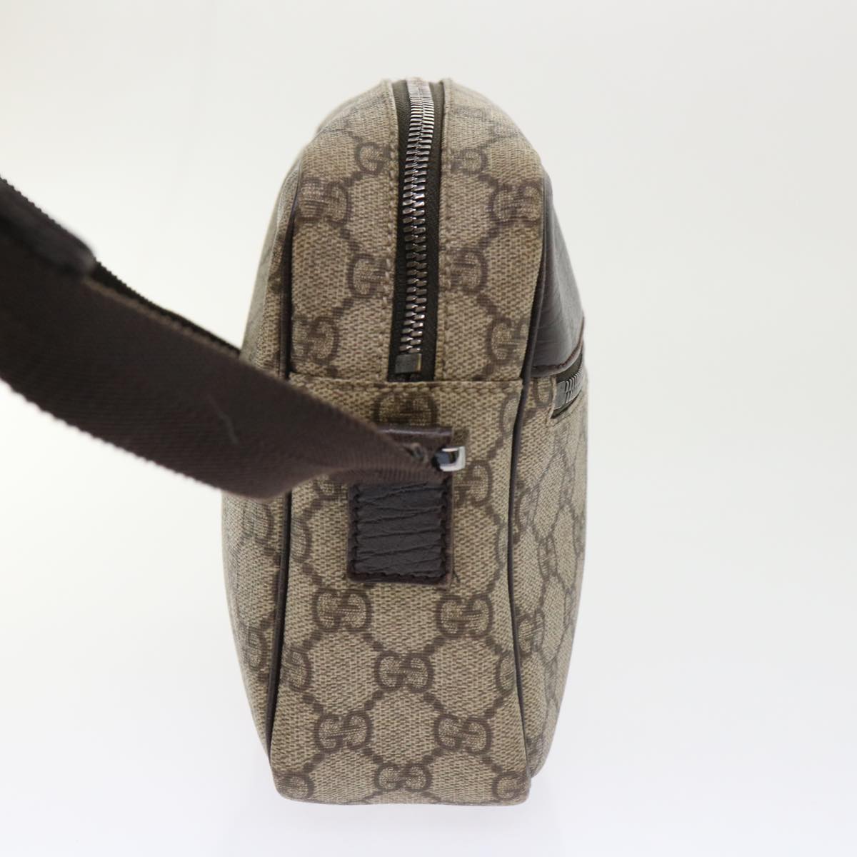 GUCCI GG Canvas Shoulder Bag PVC Leather Beige 114291 am4698