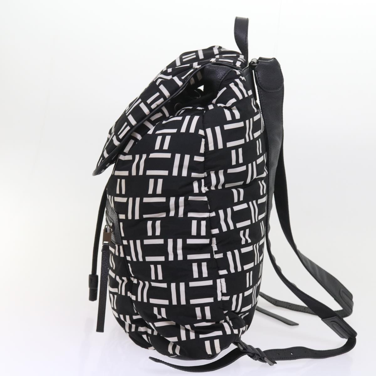 Balenciaga Traveler Backpack Nylon Black White 340139 Auth am5199