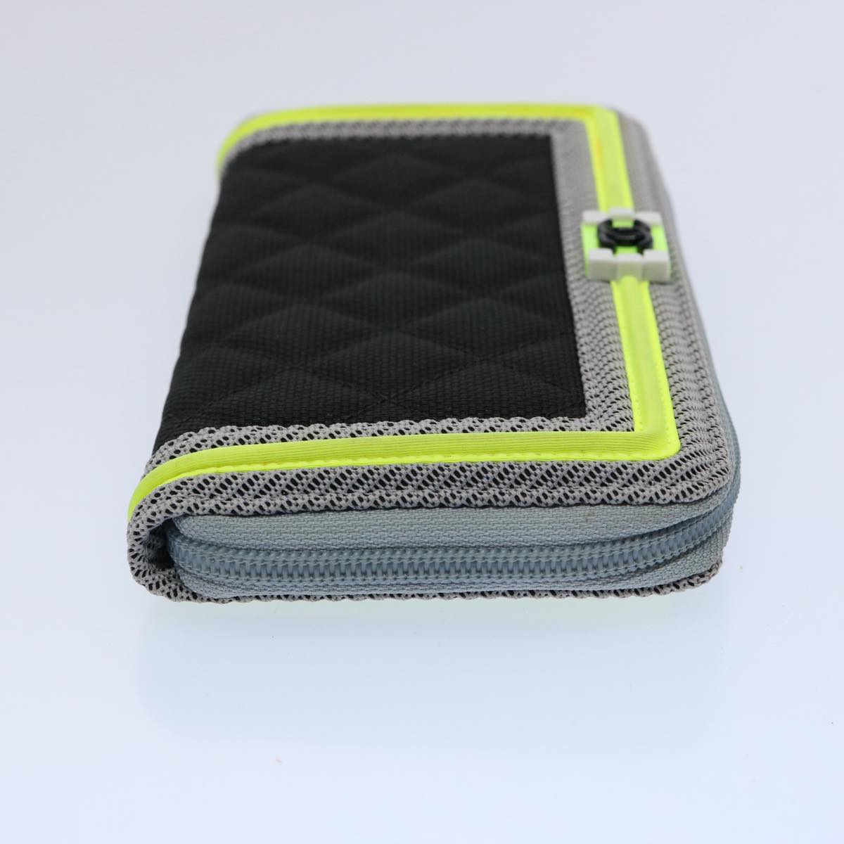 CHANEL Boy Matelasse Wallet Nylon Black CC Auth ar10980B