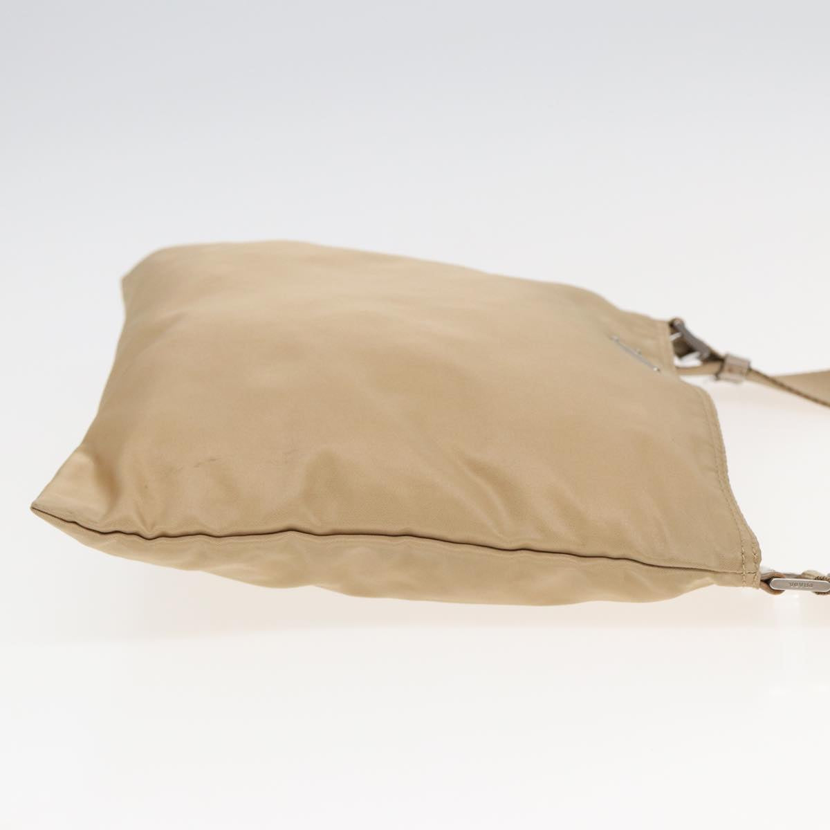 PRADA Shoulder Bag Nylon Beige Auth ar12032