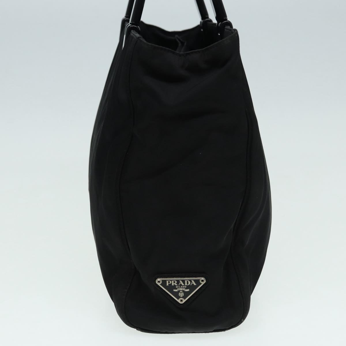 PRADA Hand Bag Nylon Black Silver Auth ar12363