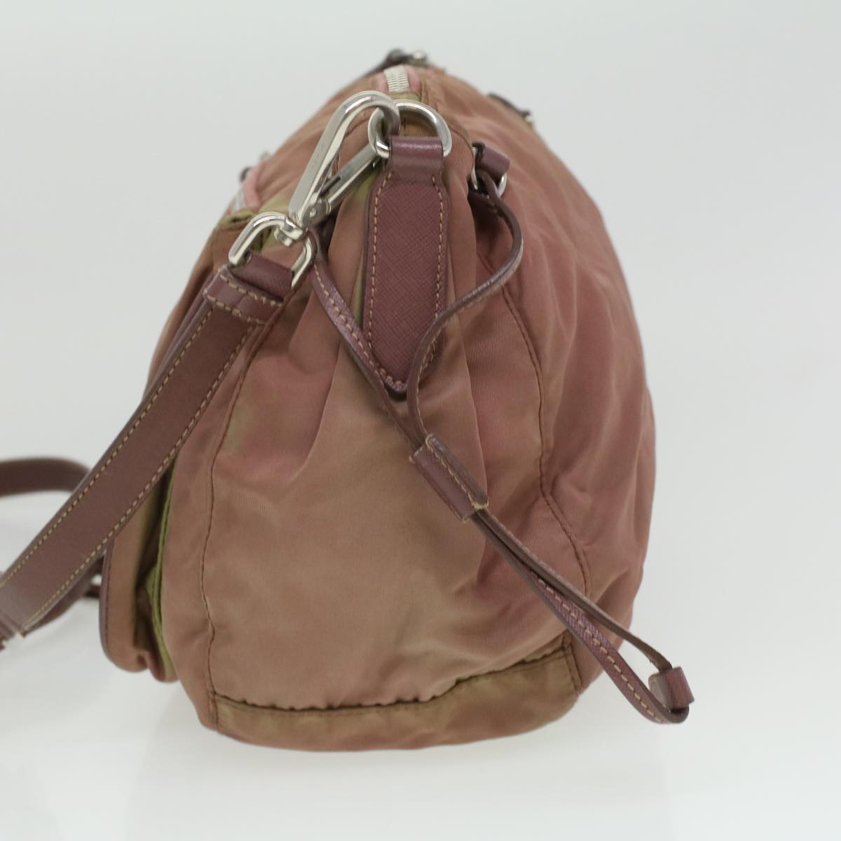 Prada Shoulder Bag Nylon Wine Red ar8327