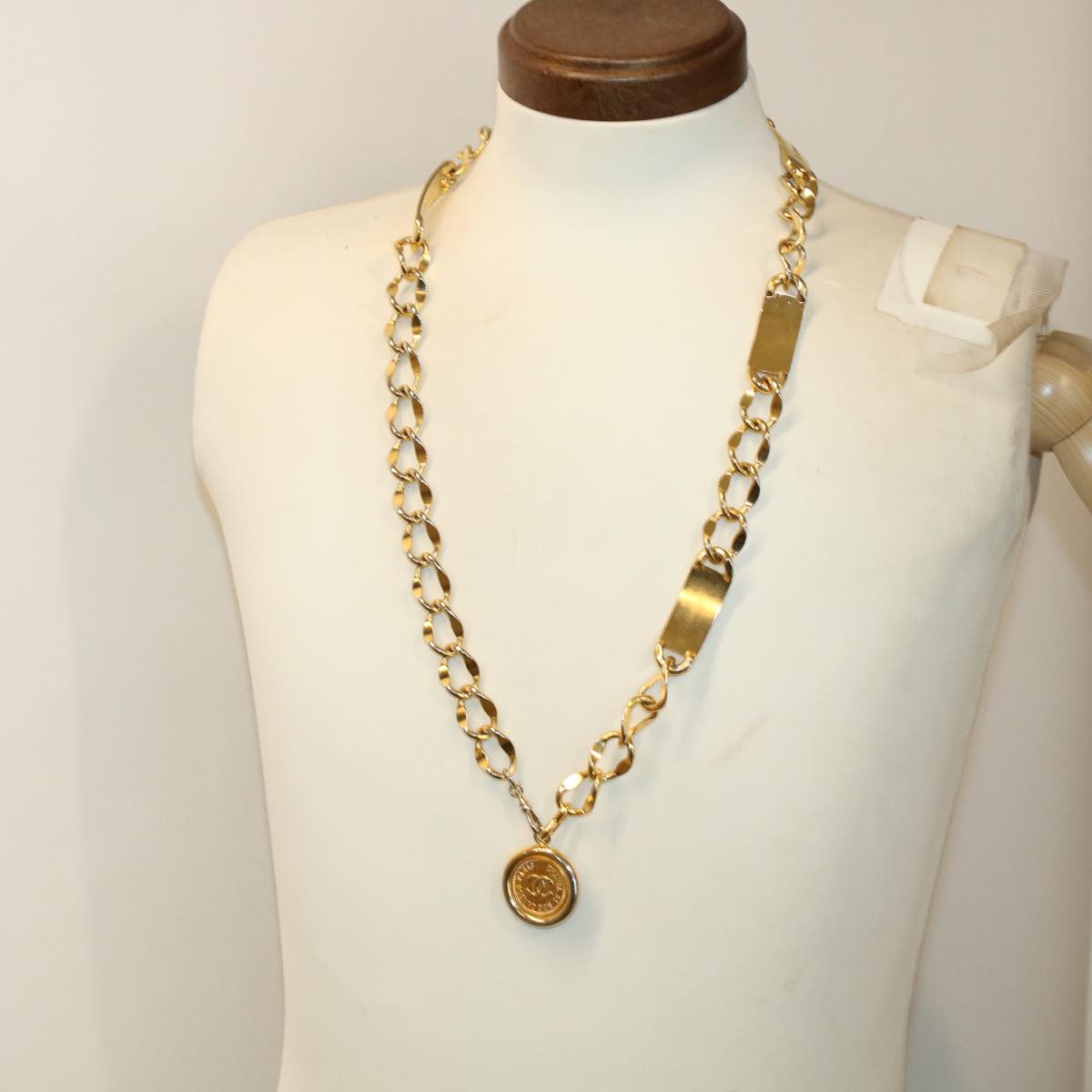 CHANEL Belt metal 35.4" Gold CC ar9720B