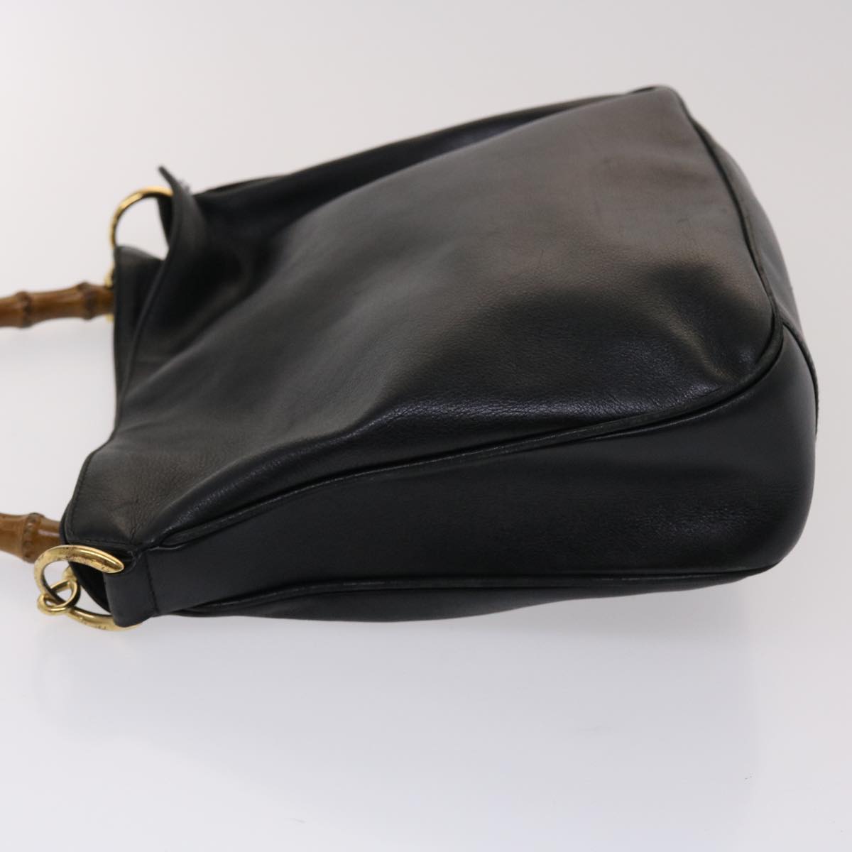 GUCCI Bamboo Shoulder Bag Leather Black 001.0166.1638 ar9913B