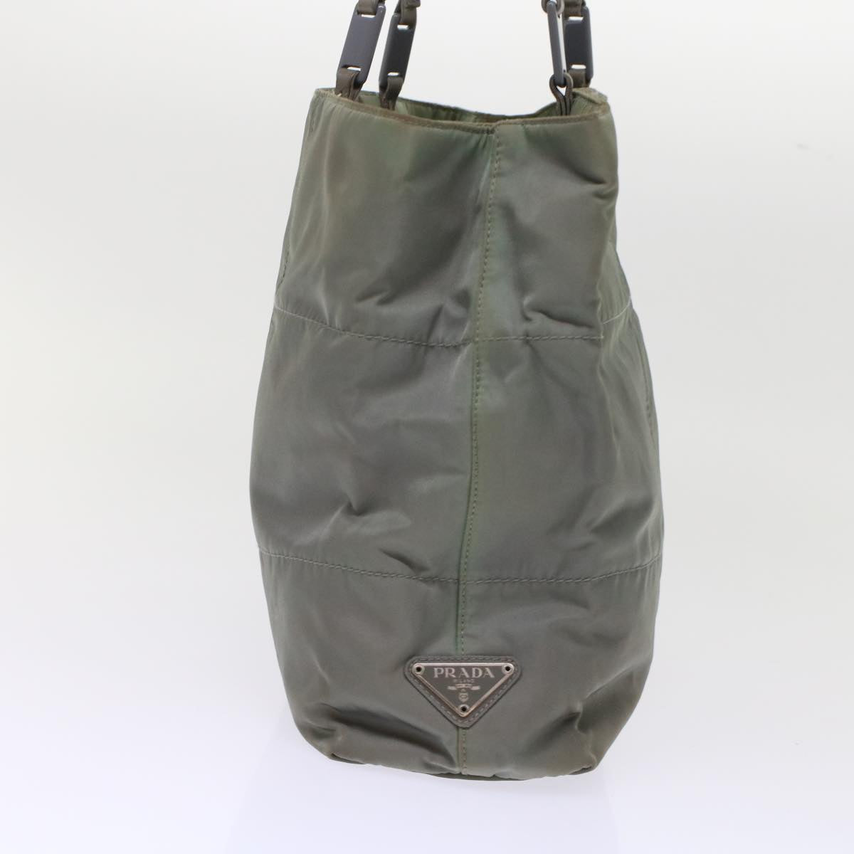 Prada Quilted Shoulder Bag Nylon Gray ar9997