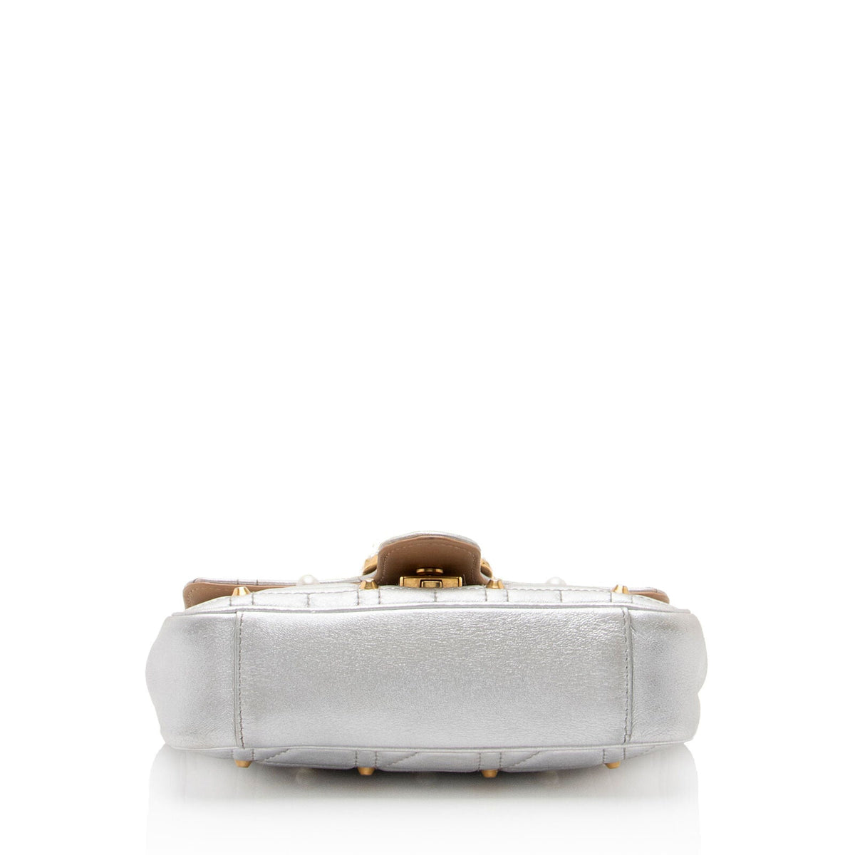 Gucci Metallic Matelasse Leather Pearl