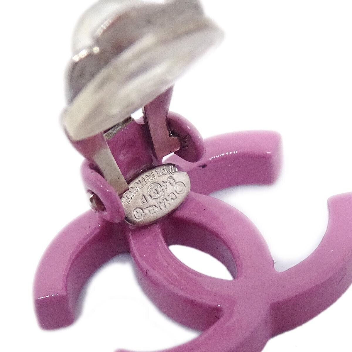 Chanel Cc Earrings Clip-On Pink 04P