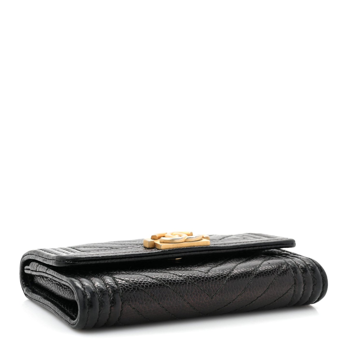 Chanel Caviar Chevron Quilted Boy Flap