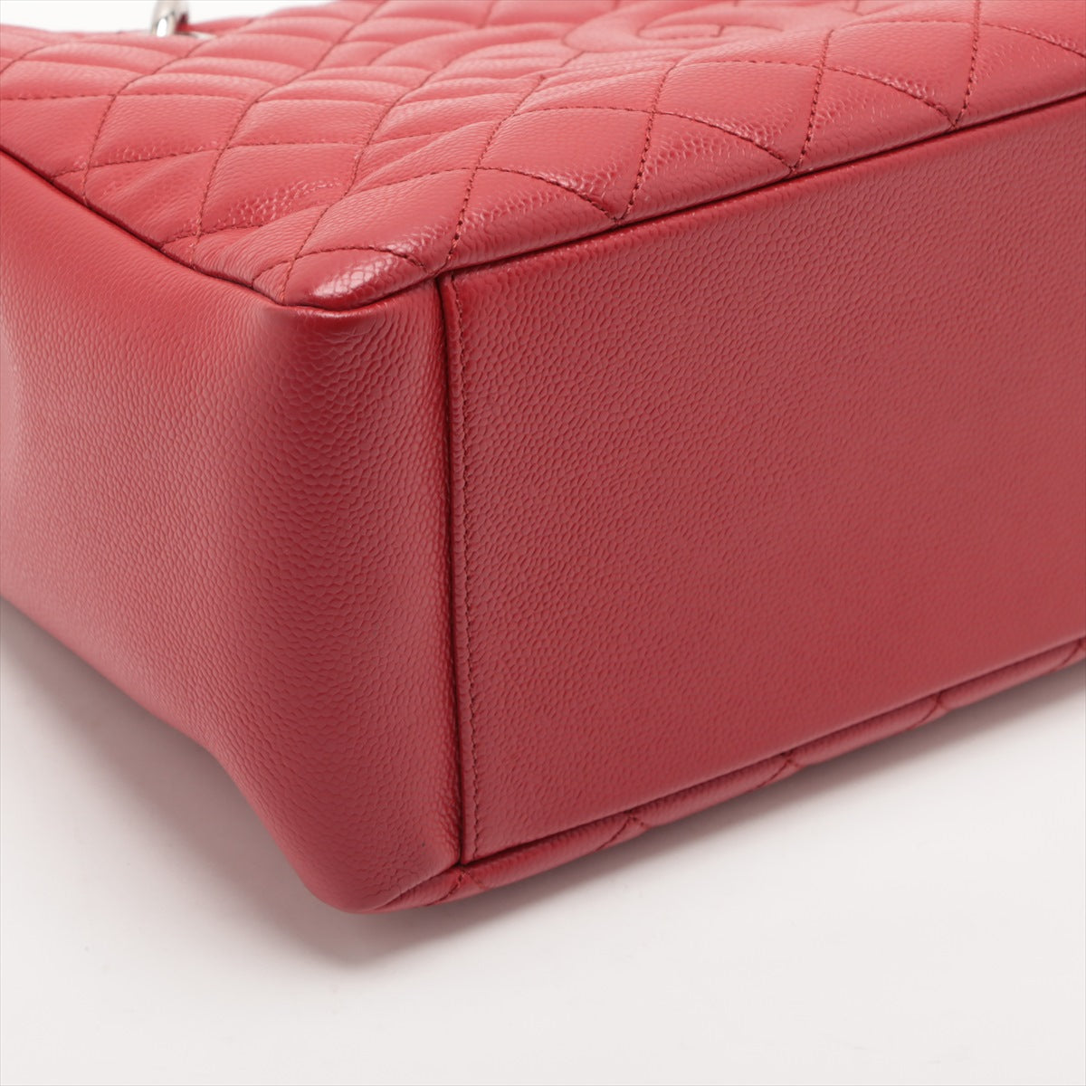 Chanel GST Caviar S Tote Top Bag Red Silver Gold 17th