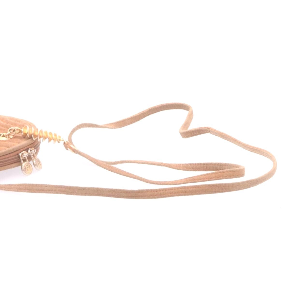 RARE, Fendi, caramel quilted suede, two way style purse with a 'pasta' or 'noodle' design in the quilted suede & hardware