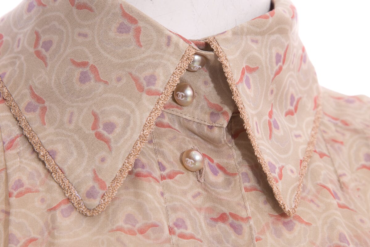Chanel Spring 2004 Beige Sleeveless Dress SZ 38