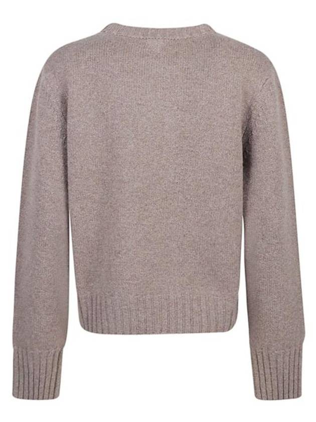 Luxury Bottega Veneta Metal Note Button Wool Knit Top Grey