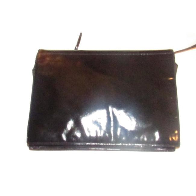 Fendi Vintage Ferragamo Pursesdesigner Purses Black Patent Leather Shoulder Bag